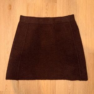 Zara Chocolate Brown Knit Mini Skirt